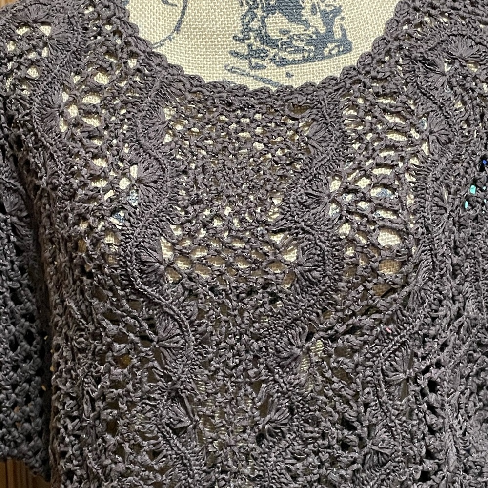 Brown coldwater creek sweater sz L 14 - Picture 2 of 4